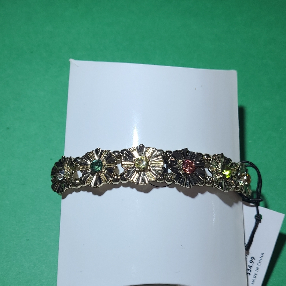 Ann Taylor Floral Gemstone Bracelet